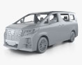 Toyota Alphard インテリアと とエンジン RHD 2018 3Dモデル clay render
