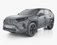 Toyota RAV4 hybride Style 2022 Modèle 3d wire render
