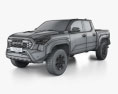 Toyota Tacoma ダブルキャブ Short ベッド TRD Pro 2024 3Dモデル wire render