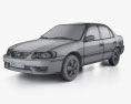 Toyota Corolla LE 2004 3D-Modell wire render