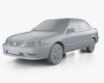 Toyota Corolla LE 2004 3D-Modell clay render