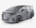 Toyota Alphard 하이브리드 E-Four Executive Lounge 2024 3D 모델  wire render