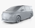 Toyota Alphard ibrido E-Four Executive Lounge 2024 Modello 3D clay render