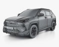 Toyota Yaris Cross S Hybrid GR Parts 2024 3D-Modell wire render