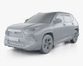 Toyota Yaris Cross S Hybrid GR Parts 2024 3D-Modell clay render