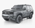 Toyota Land Cruiser Prado EU-spec 2024 3D 모델  wire render
