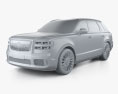 Toyota Century SUV 2024 3D-Modell clay render