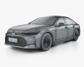 Toyota Crown HEV 세단 2024 3D 모델  wire render