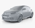 Toyota Yaris GR 2024 3D-Modell clay render