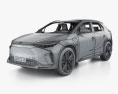 Toyota bZ4X with HQ interior 2021 3D模型 wire render