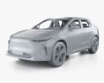 Toyota bZ4X with HQ interior 2021 3D модель clay render