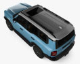 Toyota Land Cruiser Prado 5-door US-spec with HQ interior 2024 3D-Modell Draufsicht