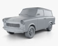 Trabant 601 Kombi 1965 3D модель clay render