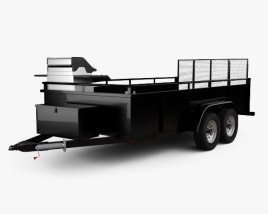 3D model of Generic Utility Car Trailer 2-axle 2016