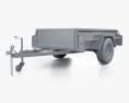 Generic Box 1-axle Car Trailer 2024 3d model clay render