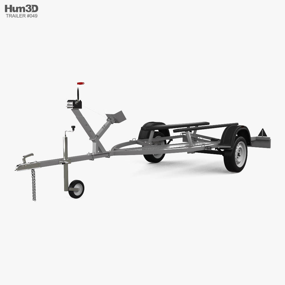 Generic Inflatable Boat Car Trailer 2023 3D-Modell