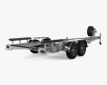Car trailer for a boat 3d model back view