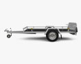 ATV 的汽车拖车 3D模型 侧视图
