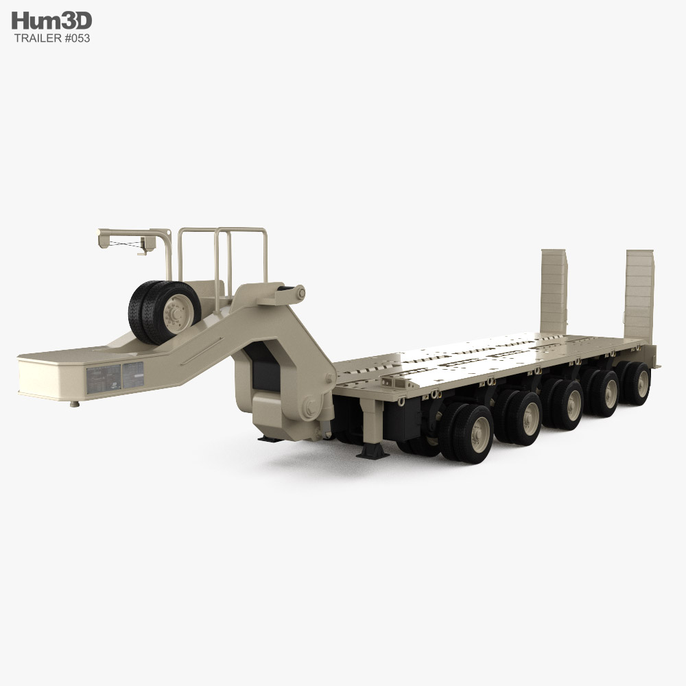 M1000 Heavy Equipment Transport Semi Trailer 2010 3D model