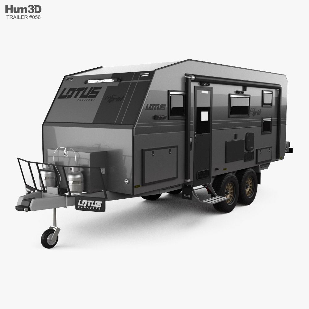 Lotus Caravans Off Grid Car Trailer 2023 3D model