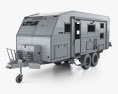 Lotus Caravans Off Grid Car Trailer 2023 3D-Modell wire render
