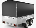 Covered Box Car Trailer 2-axle 2024 3d model back view