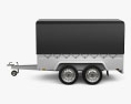 Covered Box Car Trailer 2-axle 2024 3d model side view
