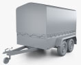 Covered Box Car Trailer 2-axle 2024 3d model clay render