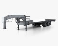 Kauffman Deluxe Gooseneck  30ft Tandem Flatbed Trailer 2024 3Dモデル wire render