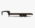 Kauffman Deluxe Gooseneck  30ft Tandem Flatbed Trailer 2024 3Dモデル side view