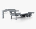 Kauffman Deluxe Gooseneck  30ft Tandem Flatbed Trailer 2024 3Dモデル clay render