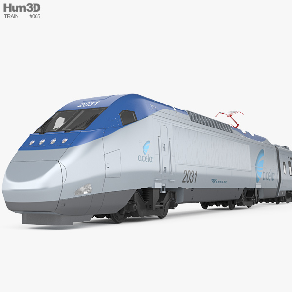 Amtrak Acela Express Train 3D model