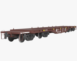 Railroad heavy duty Flatcar 3D model