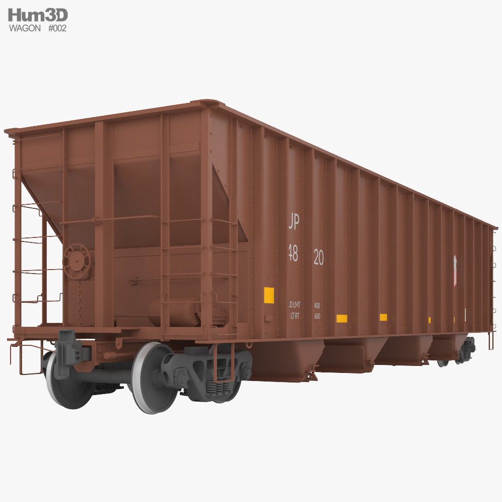 Railroad hopper wagon 3D model