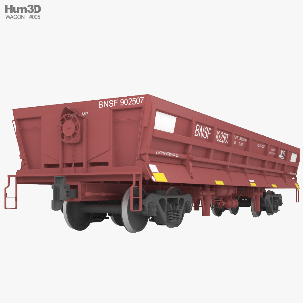 Railroad side dump wagon 3d model