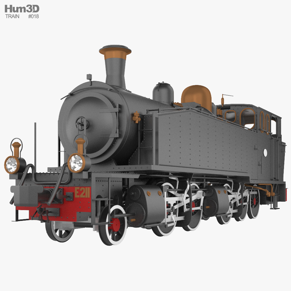 Train des Pignes CP E211 Locomotive 3D 모델 