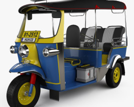 Tuk-Tuk Thailand Auto rickshaw 1980 Modelo 3D