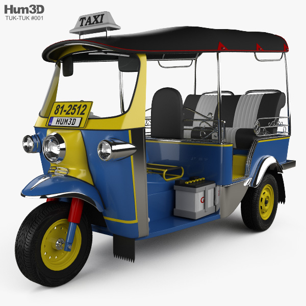 Tuk-Tuk Thailand Auto rickshaw 1980 3D model