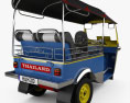 Tuk-Tuk Thailand Auto rickshaw 1980 3D模型 后视图