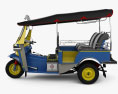 Tuk-Tuk Thailand Auto rickshaw 1980 3D模型 侧视图