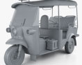 Tuk-Tuk Thailand Auto rickshaw 1980 Modello 3D clay render
