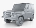УАЗ-469 Міліція 1973 3D модель clay render