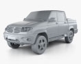 UAZ Patriot (23632) Pickup with HQ interior 2017 3d model clay render