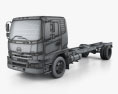 UD Trucks UD1800 シャシートラック 2015 3Dモデル wire render