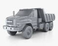Ural Next ダンプトラック 2018 3Dモデル clay render