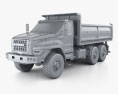 Ural Next Tipper Truck 2018 3d model clay render