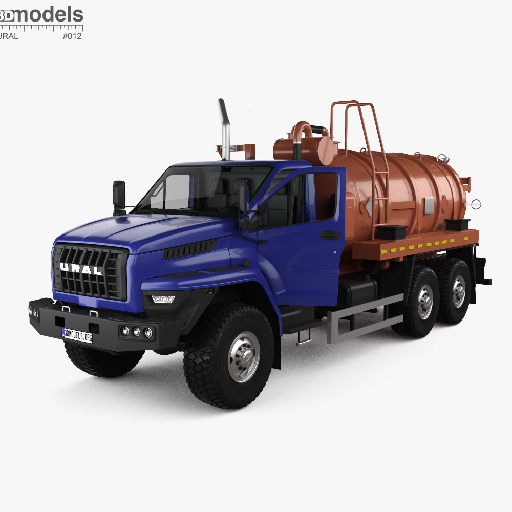 Ural Next Tanker Truck with HQ interior 2015 3D模型