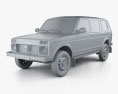 Lada Niva 4x4 2131 2014 3D模型 clay render