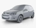 Lada Kalina 2 hatchback 2016 3d model clay render