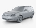 Lada Priora 2171 wagon 2014 3D модель clay render